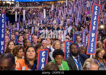 Chicago, Illinois USA - 21.08.2024: Demokratische Nationalversammlung Chicago, United Center DNC 2024 - Tag 3 Stockfoto