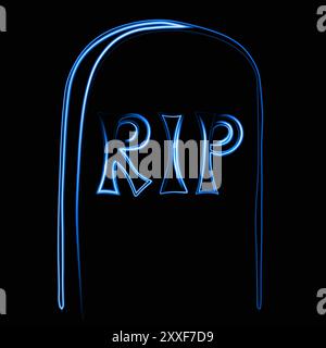 Vektorillustration von Grave mit Neon-Effekt. Stock Vektor