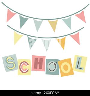 Vektor Hand gezeichnete Illustration der Girlande isoliert auf weißem Hintergrund Stock Vektor