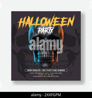 Halloween Kostüm Wettbewerb Party Social Media Post Banner oder quadratische Flyer oder Poster Vorlage Stock Vektor