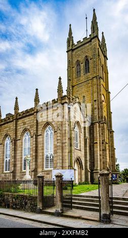 St. Mary the Virgin Church (1835) steht auf dem Pen Sans und ist kilometerweit zu sehen. Penzance, Cornwall, England, Großbritannien. Stockfoto