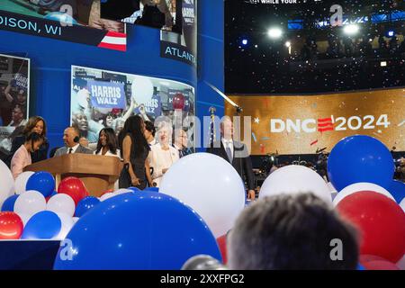 Chicago, Illinois USA - 22.08.2024: Demokratische Nationalversammlung Chicago, United Center DNC 2024 - Tag 4 Stockfoto