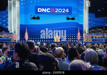 Chicago, Illinois USA - 22.08.2024: Demokratische Nationalversammlung Chicago, United Center DNC 2024 - Tag 4 Stockfoto