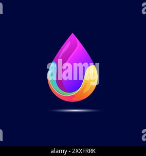 Farbenfroher Wassertropfen Logo Design Vektor Stock Vektor