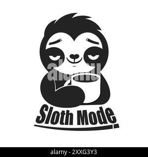 Süße Sloth-Yoga-Cartoon-Vektorsymbol-Illustration. Animal Healthy Icon Konzept Isoliert Premium Vector. Flacher Cartoon-Style Stock Vektor