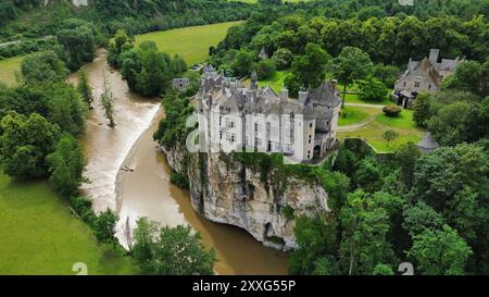 Drohnenfoto Walzin Castle Belgien europa Stockfoto