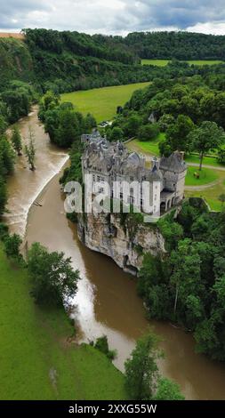 Drohnenfoto Walzin Castle Belgien europa Stockfoto