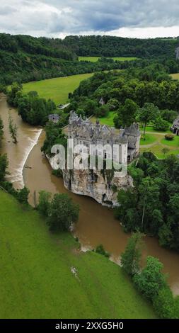 Drohnenfoto Walzin Castle Belgien europa Stockfoto