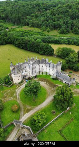 Drohnenfoto Walzin Castle Belgien europa Stockfoto
