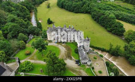 Drohnenfoto Walzin Castle Belgien europa Stockfoto