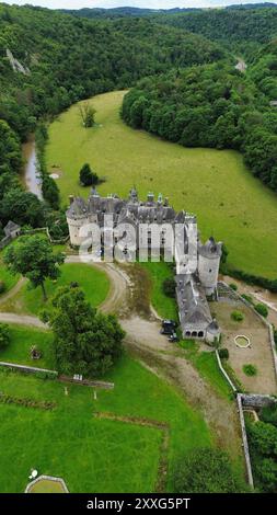 Drohnenfoto Walzin Castle Belgien europa Stockfoto