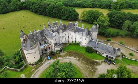 Drohnenfoto Walzin Castle Belgien europa Stockfoto