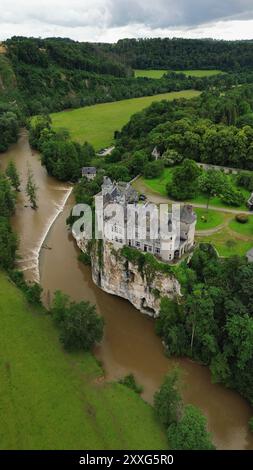Drohnenfoto Walzin Castle Belgien europa Stockfoto
