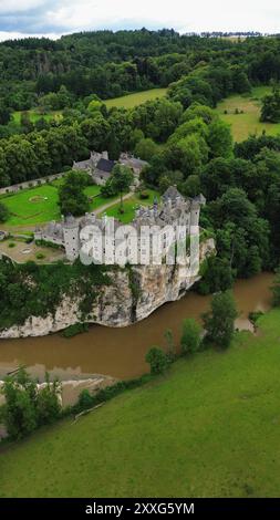 Drohnenfoto Walzin Castle Belgien europa Stockfoto
