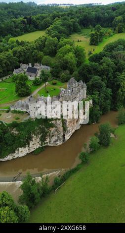 Drohnenfoto Walzin Castle Belgien europa Stockfoto