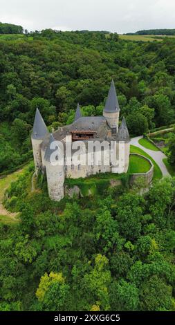 Drohnenfoto Vêves Burg belgien europa Stockfoto