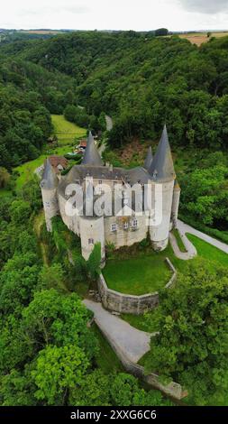 Drohnenfoto Vêves Burg belgien europa Stockfoto