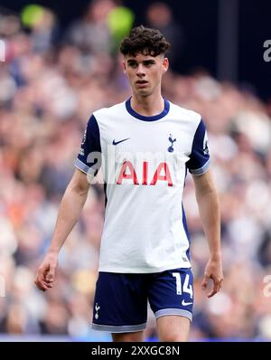 Tottenham Hotspur's Archie Gray während des Premier League Spiels im Tottenham Hotspur Stadium, London. Bilddatum: Samstag, 24. August 2024. Stockfoto