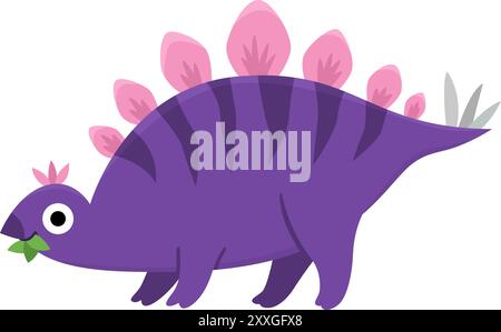 Vektor-Stegosaurus-Symbol. Niedliche Dinosaurier-Illustration für Kinder. Lustiger Dino Clipart für Kinder isoliert auf weißem Hintergrund. Comic prähistorisches Tier Stock Vektor