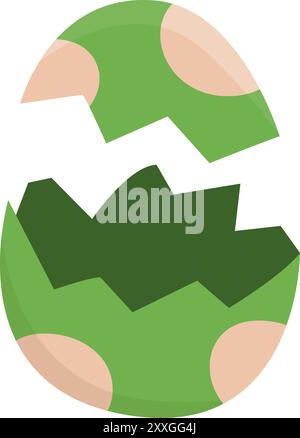 Vektor-Flachvogel oder Dinosaurier-Ei-Symbol. Bauernhof, Ostern oder prähistorische Illustration isoliert auf weißem Hintergrund. Niedliches Frühlingsfoto für Kinder. Tierisches Ei Stock Vektor