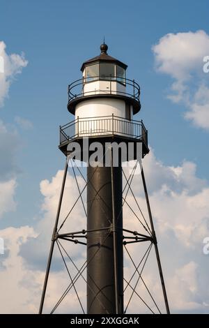 Das historische Duluth South Breakwater Inner Light, erbaut von 1900 bis 1901, in Duluth, Minnesota, USA. Stockfoto