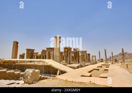 Shiraz, Iran, 06.27.2023: Details zur antiken Stadt Persepolis Stockfoto