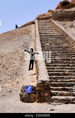 Zoroastrischer Friedhof. Dakhma, bekannt als Turm der Stille, Yazd, iran. Stockfoto