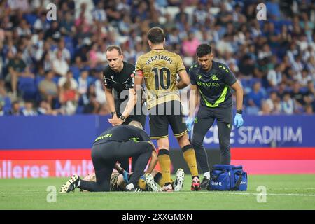 La Liga EA Sports Match RCD Espanyol vs Real Sociedad RCDE Stadium, Barcelona, Spanien. August 2024. Quelle: CORDON PRESS/Alamy Live News Stockfoto