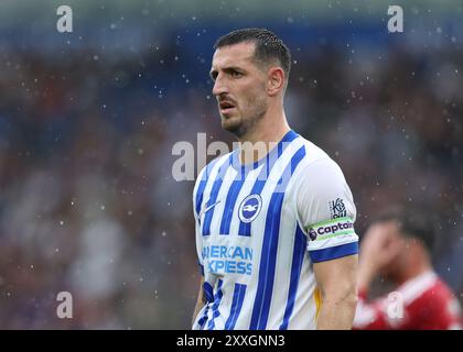 Brighton und Hove, Großbritannien. August 2024. Brightons Lewis Dunk während des Premier League-Spiels im AMEX Stadium, Brighton und Hove. Der Bildnachweis sollte lauten: Paul Terry/Sportimage Credit: Sportimage Ltd/Alamy Live News Stockfoto