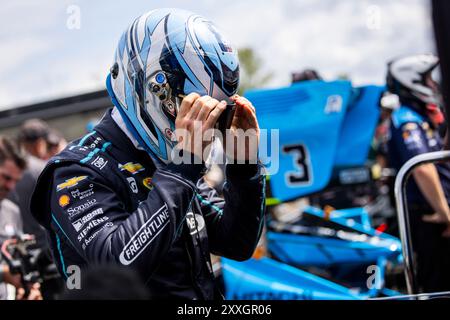 Portland, Etats Unis. August 2024. McLaughlin Scott (nzl), Team Penske, Dallara DW12 - Chevrolet, Porträt während des Grand Prix von Portland BitNile.com, 14 Runde der NTT IndyCar Series 2024, auf dem Portland International Raceway, vom 23. Bis 25. August 2024 in Portland, USA - Foto Julien Delfosse/DPPI Credit: DPPI Media/Alamy Live News Stockfoto