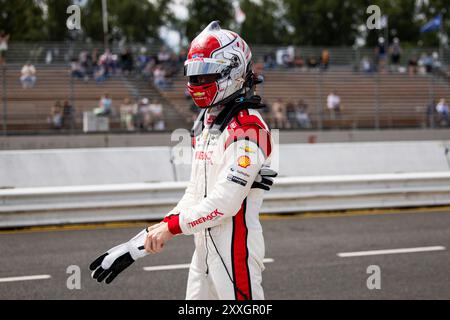 Portland, Etats Unis. August 2024. NEWGARDEN Josef (usa), Team Penske, Dallara DW12 - Chevrolet, Porträt während des Grand Prix von Portland BitNile.com, 14 Runde der NTT IndyCar Series 2024, auf dem Portland International Raceway, vom 23. Bis 25. August 2024 in Portland, USA - Foto Julien Delfosse/DPPI Credit: DPPI Media/Alamy Live News Stockfoto