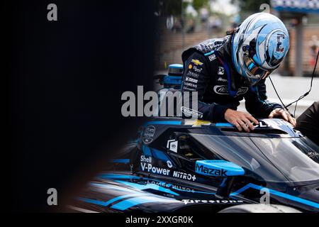 Portland, Etats Unis. August 2024. McLaughlin Scott (nzl), Team Penske, Dallara DW12 - Chevrolet, Porträt während des Grand Prix von Portland BitNile.com, 14 Runde der NTT IndyCar Series 2024, auf dem Portland International Raceway, vom 23. Bis 25. August 2024 in Portland, USA - Foto Julien Delfosse/DPPI Credit: DPPI Media/Alamy Live News Stockfoto