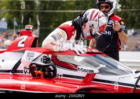 Portland, Etats Unis. August 2024. NEWGARDEN Josef (usa), Team Penske, Dallara DW12 - Chevrolet, Porträt während des Grand Prix von Portland BitNile.com, 14 Runde der NTT IndyCar Series 2024, auf dem Portland International Raceway, vom 23. Bis 25. August 2024 in Portland, USA - Foto Julien Delfosse/DPPI Credit: DPPI Media/Alamy Live News Stockfoto