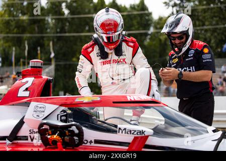 Portland, Etats Unis. August 2024. NEWGARDEN Josef (usa), Team Penske, Dallara DW12 - Chevrolet, Porträt während des Grand Prix von Portland BitNile.com, 14 Runde der NTT IndyCar Series 2024, auf dem Portland International Raceway, vom 23. Bis 25. August 2024 in Portland, USA - Foto Julien Delfosse/DPPI Credit: DPPI Media/Alamy Live News Stockfoto