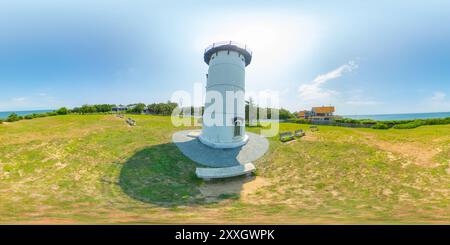 360 Grad Panorama Ansicht von 360 Äquirechteckiges Panorama East Chop Lighthouse auf Marthas Vineyard 2024