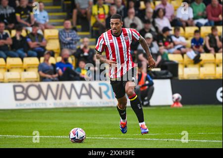 Harrogate Town spielt Sheffield United in einem Freundschaftsspiel vor der Saison im Übungsstadion in Harrogate am 23. Juli 2024 mit: Vini Souza Where: Harrogate, Vereinigtes Königreich Wann: 23 Jul 2024 Credit: Graham Finney/WENN Stockfoto