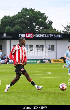 Harrogate Town spielt Sheffield United in einem Freundschaftsspiel vor der Saison im Übungsstadion in Harrogate am 23. Juli 2024 mit: Sheffield United Wo: Harrogate, Vereinigtes Königreich Wann: 23 Jul 2024 Credit: Graham Finney/WENN Stockfoto