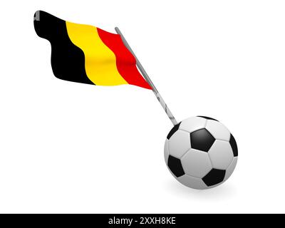 Fußball mit der Flagge von Belgien, WM-Konzept 3D-Rendering Stockfoto