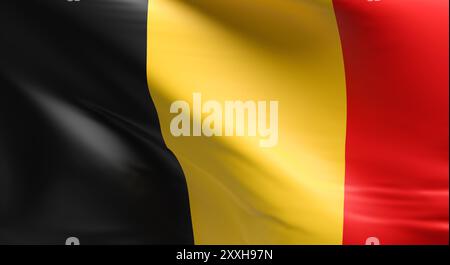 Flagge von Belgien als Hintergrund, 3D-Rendering Stockfoto