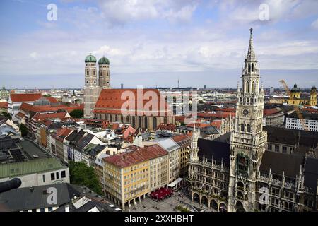 Europa, Deutschland, Bayern, Landeshauptstadt München, Stadt, Marienplatz, Marienkirche, Rathaus, Blick vom Petersdom, Hamburg, Hamburg, Bundesrepu Stockfoto
