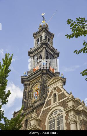 Amsterdam, Niederlande. August 2022. Die Westerkerk im Jordaan in Amsterdam Stockfoto