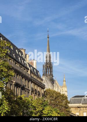 Blick auf die Kapelle Sainte-Chapelle in Paris, Frankreich, Europa Stockfoto