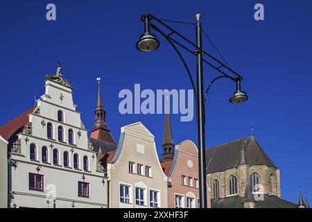 Detail des Neuen Marktes in Rostock Stockfoto