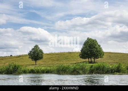 Landschaft auf der Peene bei Loitz Stockfoto