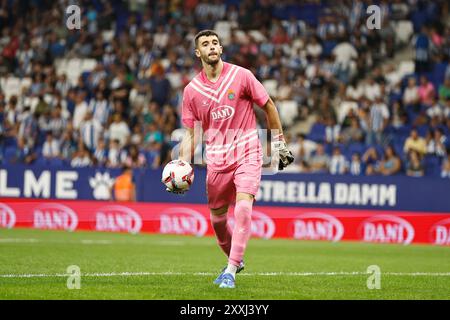 Barcelona, Spanien. August 2024. Joan Garcia (Espanyol) Fußball/Fußball : spanisches Spiel "LaLiga EA Sports" zwischen RCD Espanyol de Barcelona 0-1 Real Sociedad im Stage Front Stadium in Barcelona, Spanien. Quelle: Mutsu Kawamori/AFLO/Alamy Live News Stockfoto