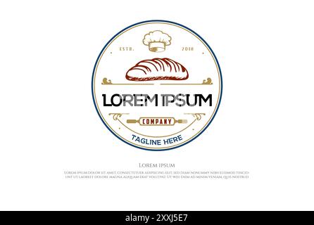 Retro Vintage Bäckerei oder Bake Shop Stempellabel Seal Logo Design Vektor Stock Vektor