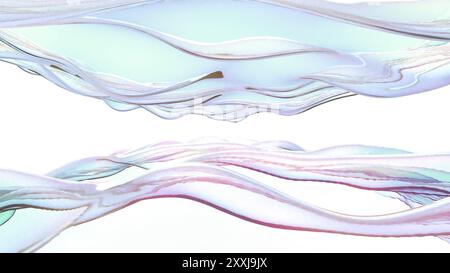 3D-Regenbogen-Farbwellen 3D-Rendering Stockfoto