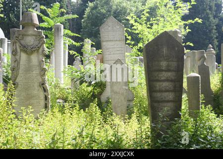 Türkei Istanbul 19. Mai 2023. Die osmanischen historischen Grabsteine auf dem Friedhof Stockfoto