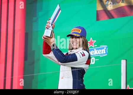 Zandvoort, Pays Bas. August 2024. MARTI Nerea (Spa), Campos Racing, Tatuus F4-T-421, Porträt-Podium während der 4. Runde der F1 Academy 2024 vom 23. Bis 25. August 2024 auf dem Circuit Zandvoort, in Zandvoort, Niederlande - Foto Xavi Bonilla/DPPI Credit: DPPI Media/Alamy Live News Stockfoto