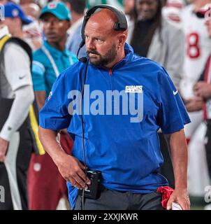 East Rutherford, New Jersey, USA. August 2024. New York Giants Cheftrainer Brian Daboll gegen die New York Jets während eines Spiels vor der Saison im MetLife Stadium in East Rutherford, New Jersey. Duncan Williams/CSM Credit: CAL Sport Media/Alamy Live News Stockfoto